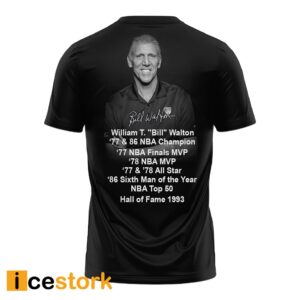 Bill Walton 1952 2024 Thank You For The Memories Shirt