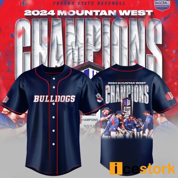 Bulldog Baseball 2024 Mountain West Tournament Champions Jersey