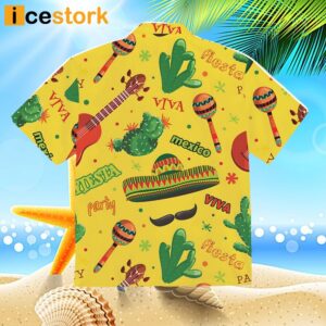 Cinco De Mayo Mexico Cactus Beach Yellow Hawaiian Shirt