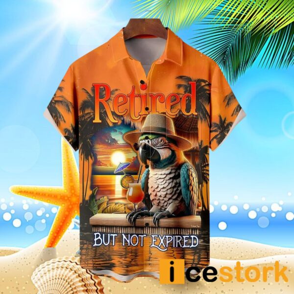 Coconut Tree Parrot On Sunset Beach Chest Pocket Shirt