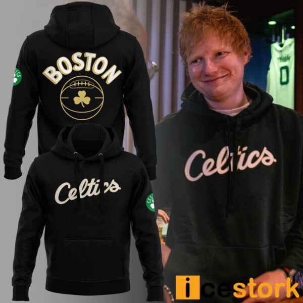 Ed Sheeran Wearing Celtics Hoodie