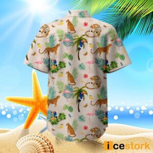 Flamingos Tigers Short Sleeve Shirt