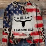 I Had Some Help Bull Skull Flag Inspired Sweatshirt