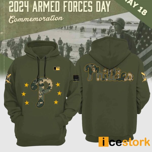 Phillies 2024 Armed Forces Day Pullover Hoodie