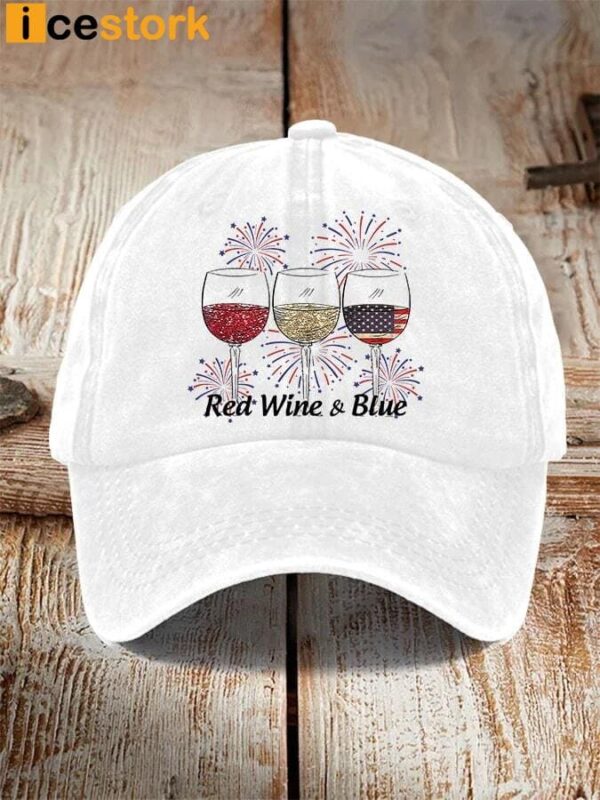 Red Wine And Blue Print Casual Baseball Cap