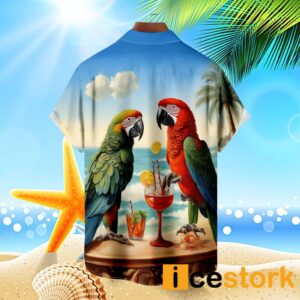 Retired But Not Expired Parrot Head Tiki Party Hawaiian Shirt