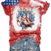 Women’s Independence Day American Flag Cowgirl Boots Casual Shirt