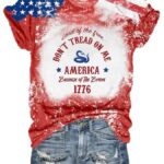 Women’s Independence Day Land Of The Free Don’t Tread On Me America Because Of the Brave 1776 Shirt