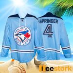 Blue Jays George Springer Replica Hockey Jersey 2024 Giveaway