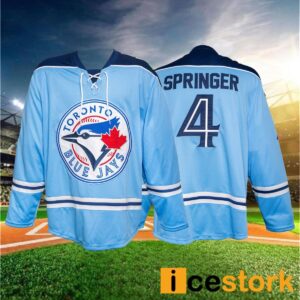 Blue Jays George Springer Replica Hockey Jersey 2024 Giveaway