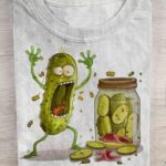 Cucumber Art Print Casual T-shirt