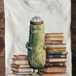 Cucumber Book Print Casual T-Shirt