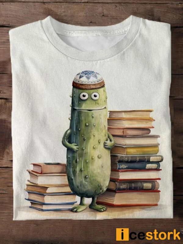 Cucumber Book Print Casual T-Shirt
