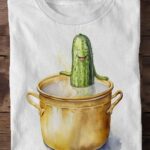 Cucumber Cute Comic Print T-Shirt