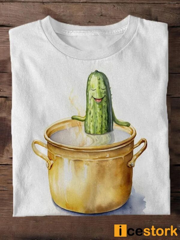 Cucumber Cute Comic Print T-Shirt