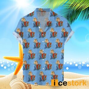 Fun Pride Merman Print Aloha Shirt