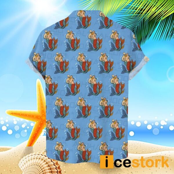 Fun Pride Merman Print Aloha Shirt