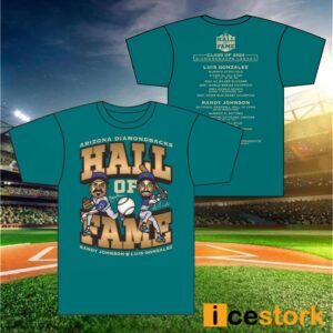 Luis Gonzalez Randy Johnson D backs Hall of Fame Shirt 2024 Giveaway